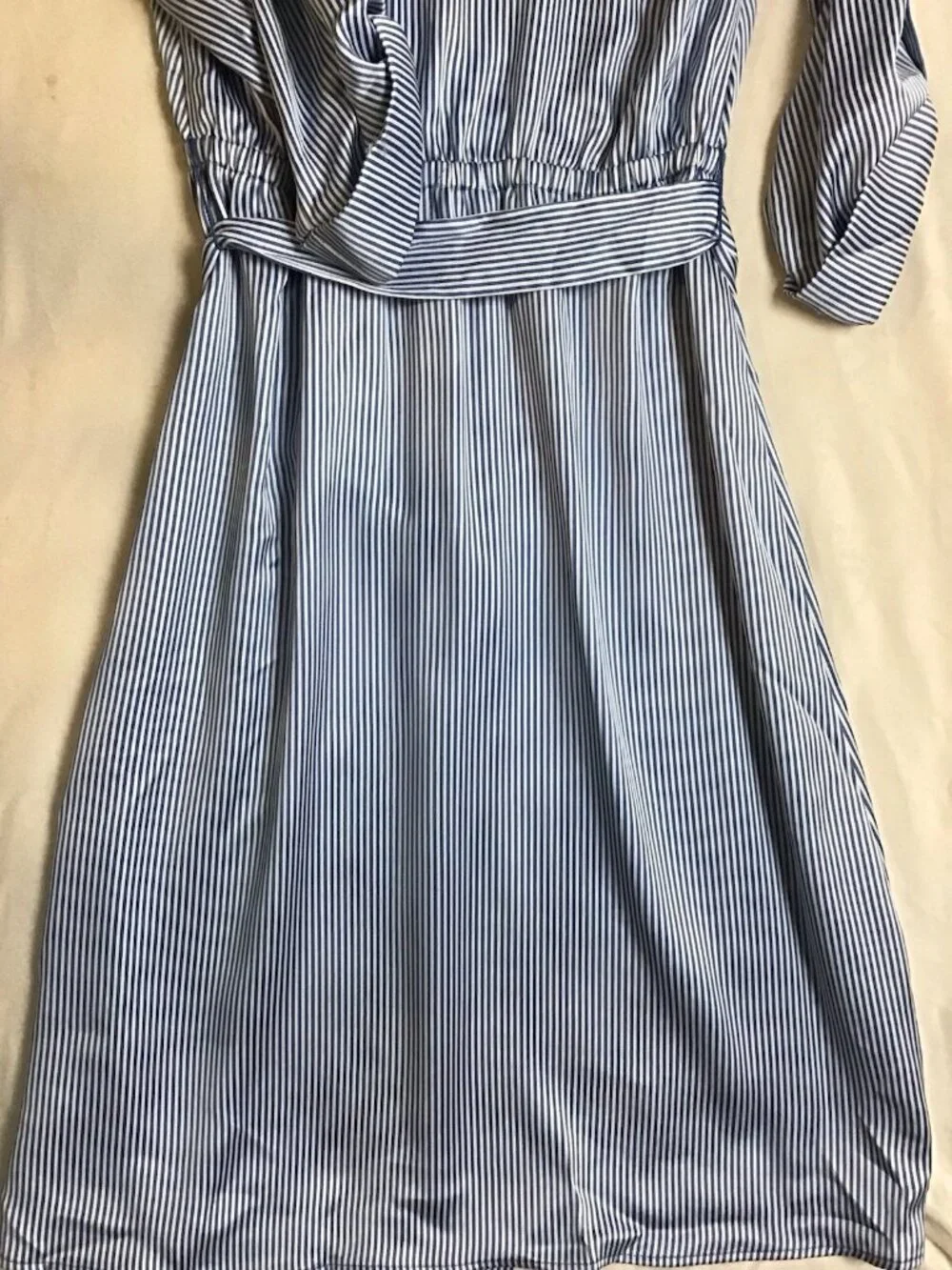 Michael Kors Women's Striped Tie-Front Shirtdress, Blueberry, Size S
